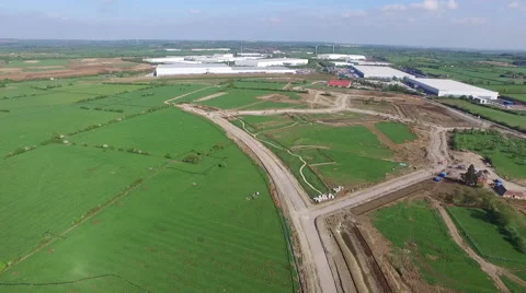 Water Pipeline Construction Rugby Warwickshire England Stock Footage