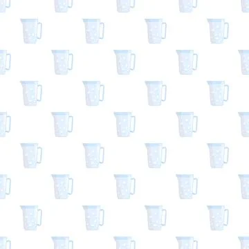 Water pitcher seamless pattern with ice cubes 库存插图