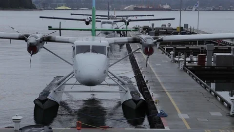 Water Plane At Marina Stock Footage 101981843