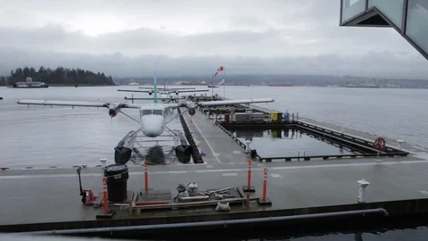 Water Plane At Marina Stock Footage 101981880