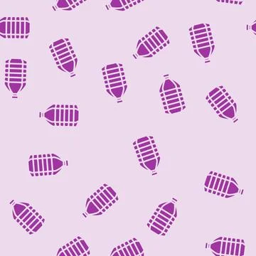 Water plastic bottle glyph vector seamless pattern Stock Illustration