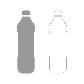 Water plastic bottle the grey set icon . Stock Illustration