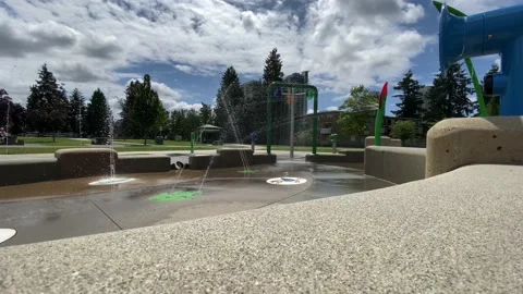 Water playground summer time Stock Footage 135428153