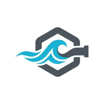 Water Plug Logo Design for Plumbing Utility Services Ilustração Stock