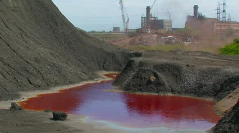 Water is polluted by industrial waste. Stock Footage