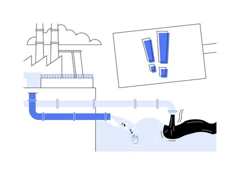 Water pollution abstract concept vector illustration. Stock Illustration