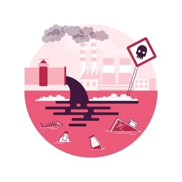 Water pollution abstract concept vector illustration. Stock Illustration