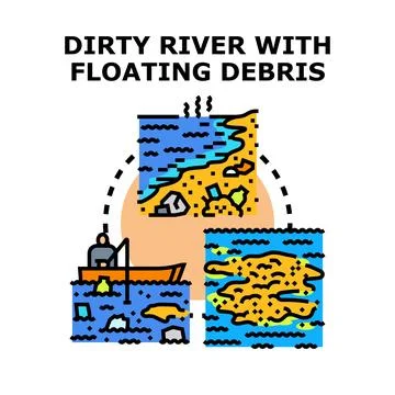 Water pollution concept global ecological problem Stock Illustration