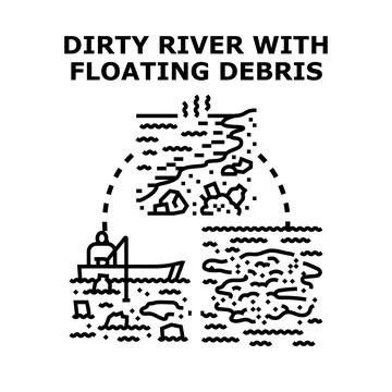 Water pollution concept global ecological problem Stock Illustration