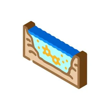 Water pollution with dissolved chemical structure isometric Ilustración de archivo
