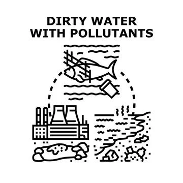 Water pollution global environmental problem concept illustration Stock Illustration