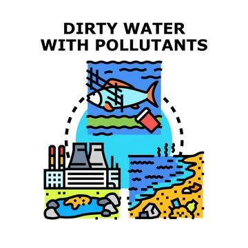 Water pollution global environmental problem concept illustration Stock Illustration