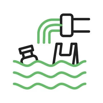 Water Pollution Icon Image. Stock Illustration