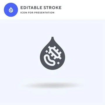 Water Pollution icon vector, filled flat sign, solid pictogram isolated on white 스톡 일러스트