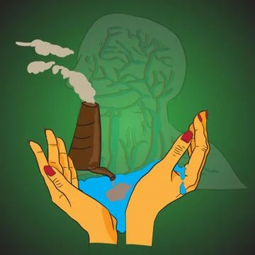 Water pollution Stock Illustration