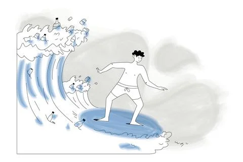 Water Pollution Illustration Stock Illustration