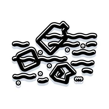 Water pollution with plastic waste and garbage floating Stock Illustration