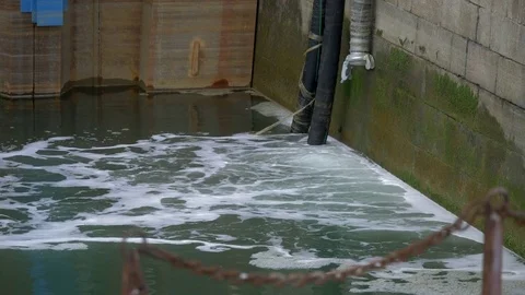 Water Pollution, Wastewater In A Harbor - Native Version Stock Footage 80217704