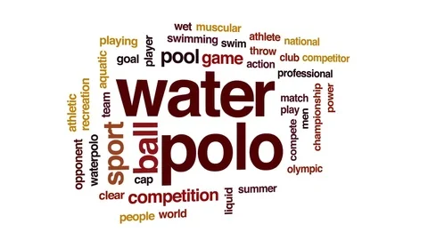 Water polo animated word cloud, text design animation. Stock Footage