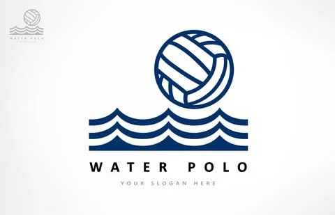 Water polo logo vector. Ball and wave. Sport design. Stock Illustration