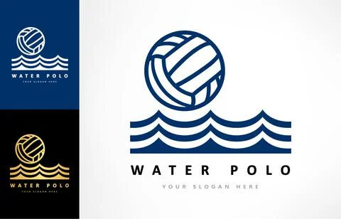 Water polo logo vector. Ball and wave. Sport design. Stock Illustration