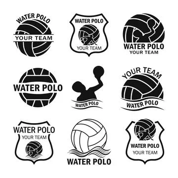 Water polo logo vector icon design. Silhouette, Isolated Water polo Ball Stock Illustration