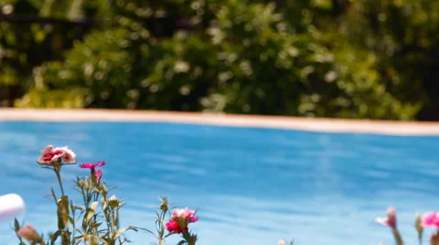 The water in the pool on the background of the house Video stock 43673587