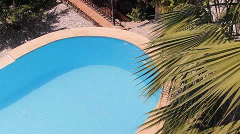 The water in the pool on the background of the house Stock Footage 43673713