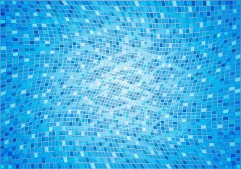 Water pool background with mosaic tiles under water, stock vector illustratio Stock Illustration