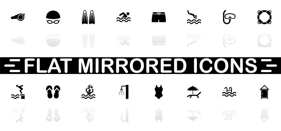 Water Pool - Flat Vector Icons Stock Illustration