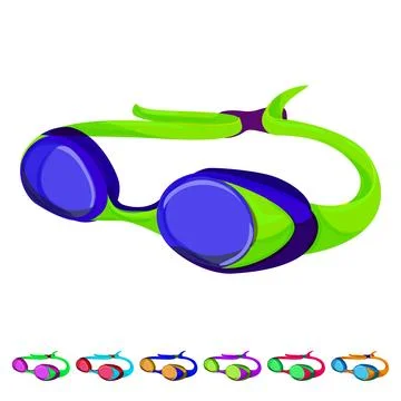 Water pool goggles cartoon vector graphic Stock Illustration
