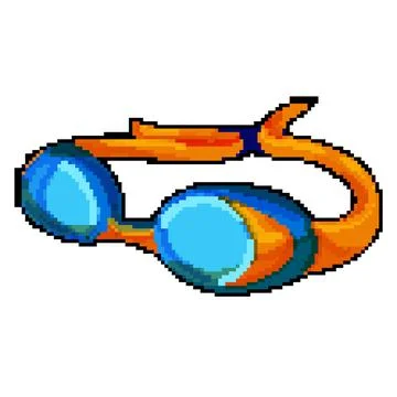 Water pool goggles pixel art vector illustration Stock Illustration