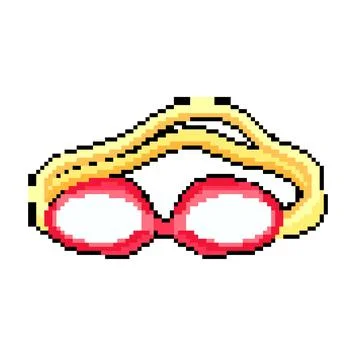 Water pool goggles pixel art vector illustration Stock Illustration