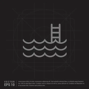 Water pool icon - Black Creative Background Illustrazione stock