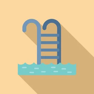 Water pool ladder icon flat vector. Dive exercise Stock Illustration