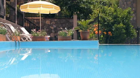 The water in the pool, sunbathing place Stock Footage 41761436