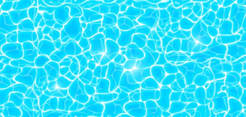 Water pool texture bottom vector background, ripple and flow with waves. Summer Illustrazione stock