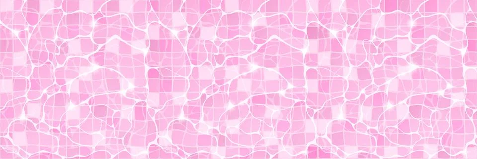 Water pool top view background with pink tiled Stock Illustration