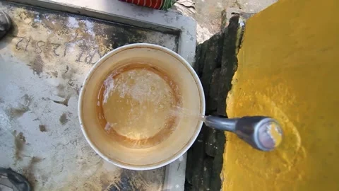 Water Pour From Filter Third World High Angle Stock-Footage 167739289