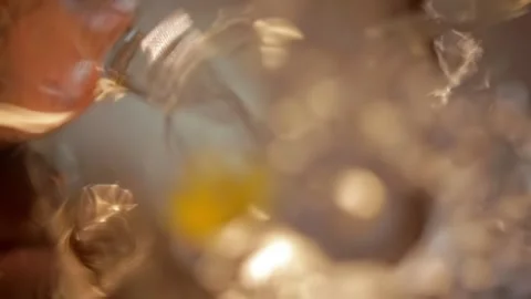 Water is poured into the kettle. View from the bottom. Stock Footage 264403456