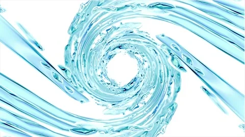 Water pouring circular flow isolated on white background Stock Footage 105576970