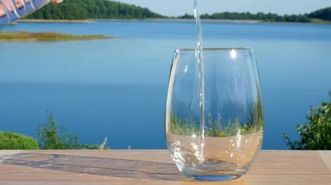 Water Pouring into Glass. Stock Footage 54780502