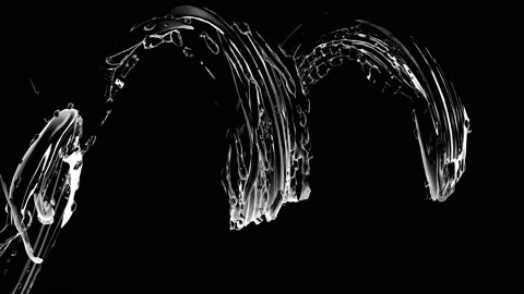 Water pouring isolated on black background isolated Video stock 105576320