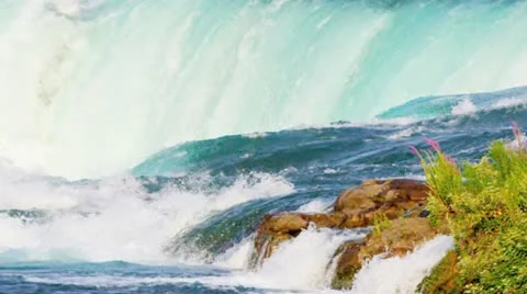 Water Pouring Over American Falls Stock Footage