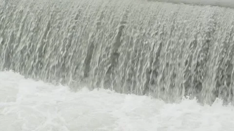 Water pours down in a waterfall close-up 스톡 동영상 284252687