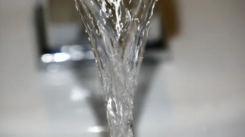 Water pours from a tap Stock Footage 39810547