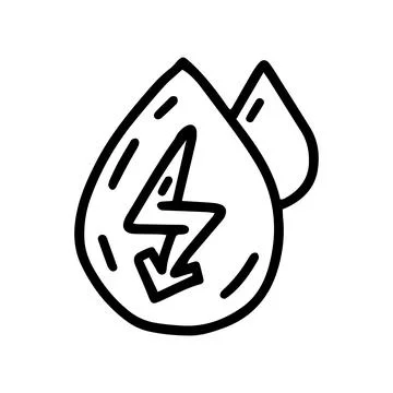 Water power line vector doodle simple icon Stock Illustration