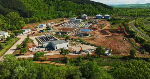 Water Processing Plant Near Train Tracks In Rural Eastern Europe On Hot Sunny Stock Footage 300441987