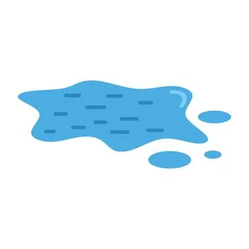 Water puddle making small splashes on floor surface Stock Illustration