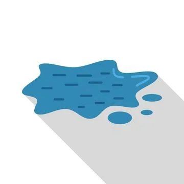 Water puddle reflecting light creating ripple effect with long shadow Illustrazione stock